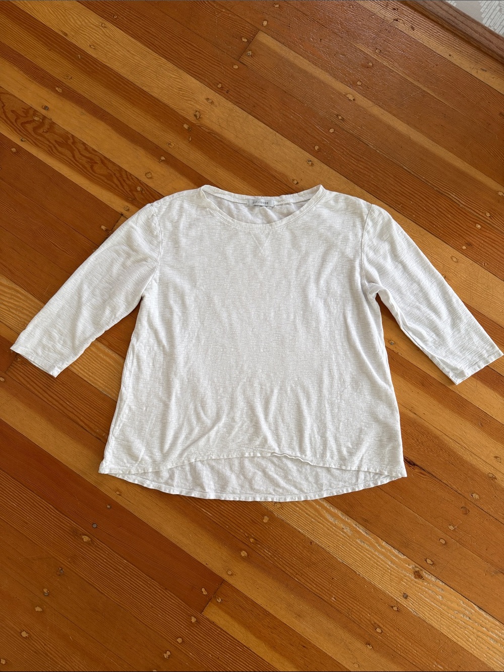 Cut Loose White 3/4 Sleeve Boxy Top S/M